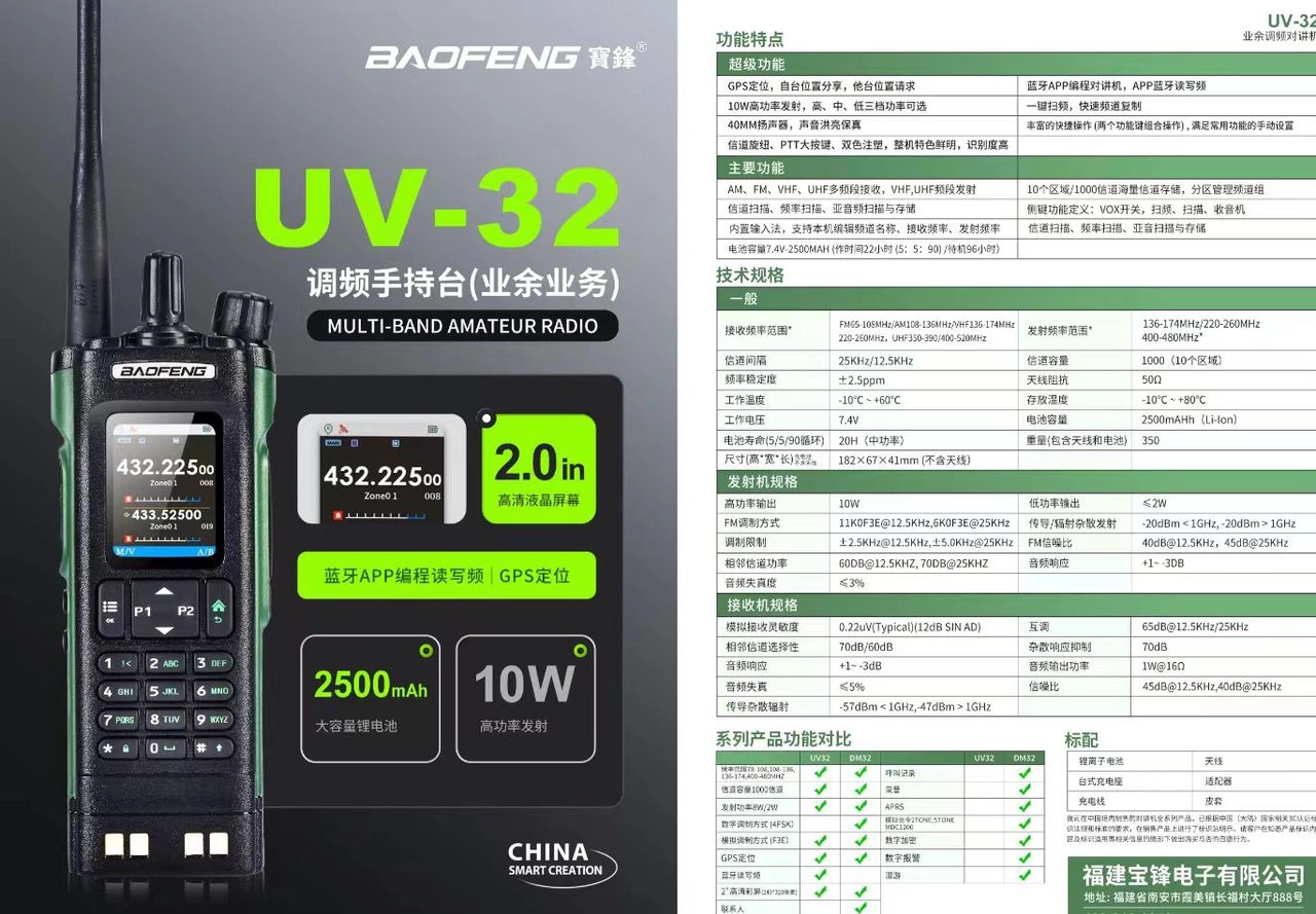 بیسیم واکی تاکی باوفنگ مدل UV-32 (پک دو عددی)